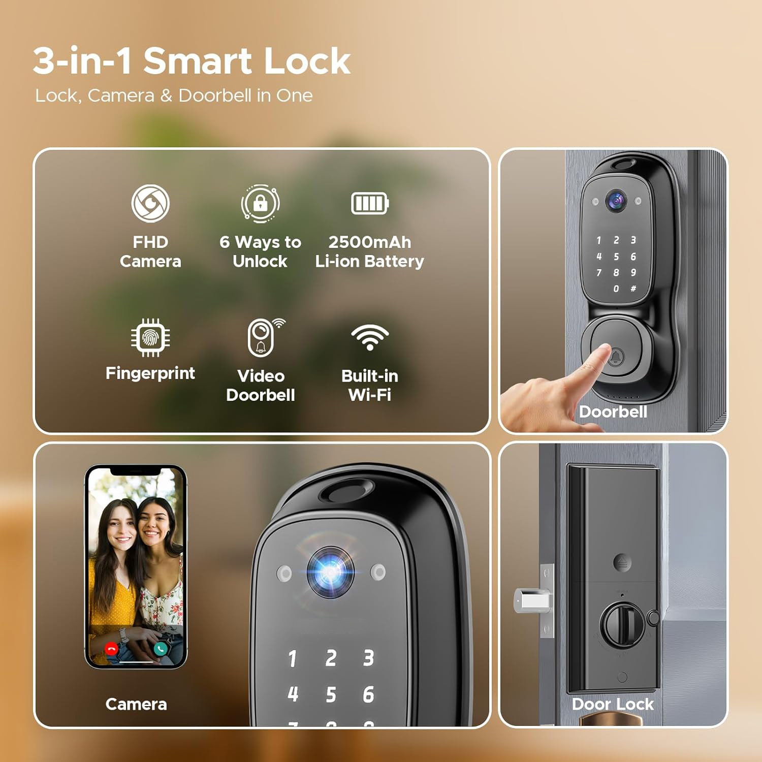 Tuya Wifi Smart Door Lock ‎Cam - Door Lock 评论和价格