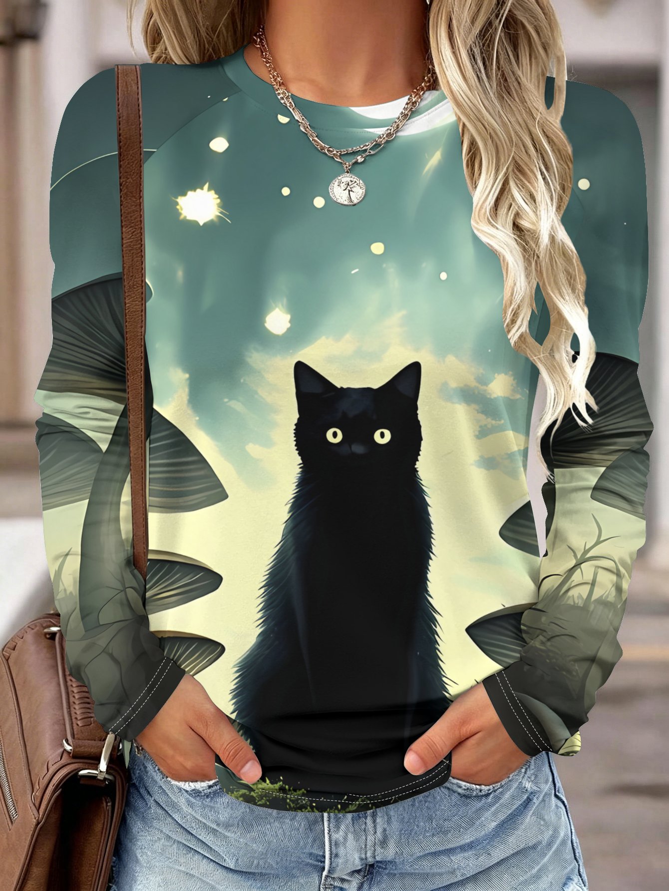 Women Long Sleeve Shirt Pocket - Wallpaper 评论和价格