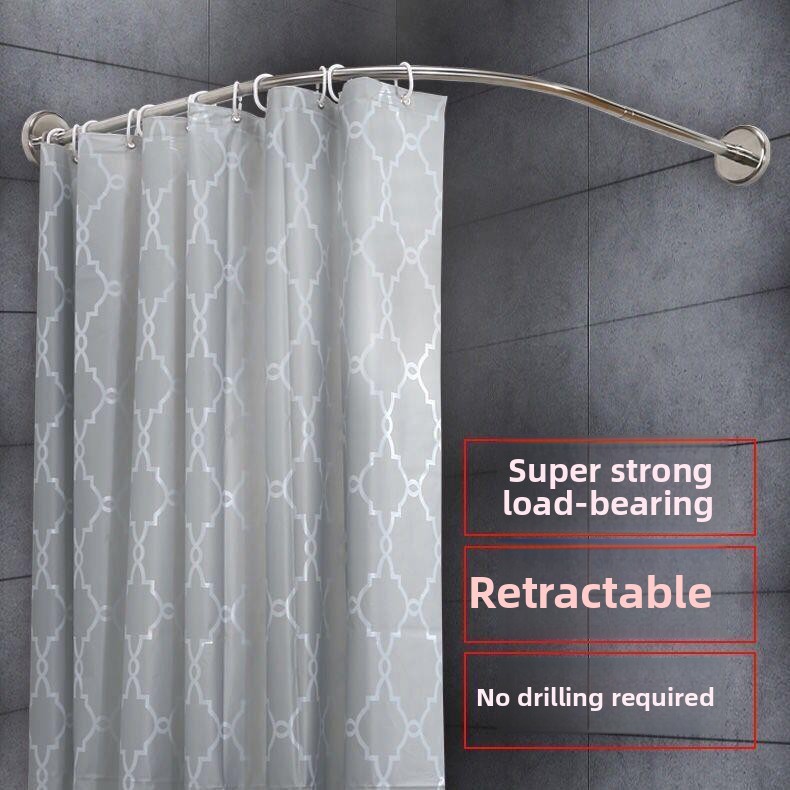 Arc Shaped Bathroom Shower Rod - Curtain Rods 评论和价格