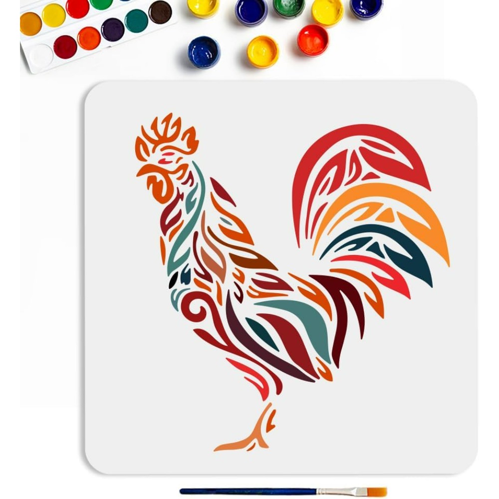 Chicken Stencil 11.8×11.8inch  - Paint Brush 评论和价格