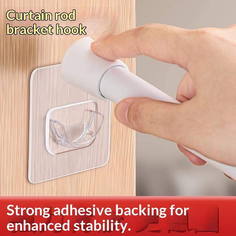 4 PCS Transparent Adhesive Cur - Curtain Rods 评论和价格