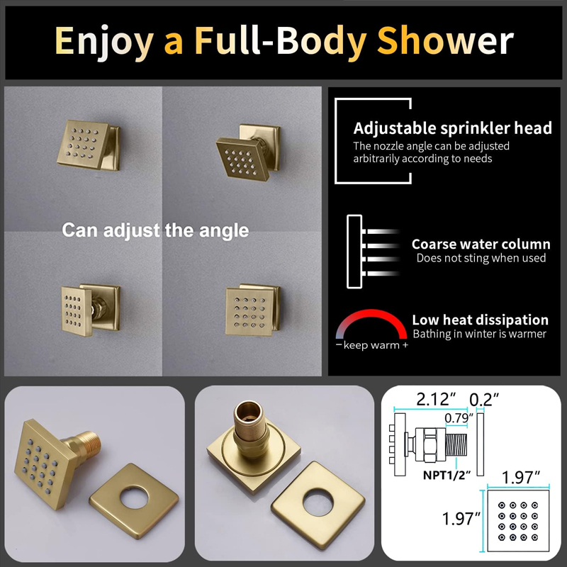 Brass Brushed Gold Digital Dis - Faucet 评论和价格