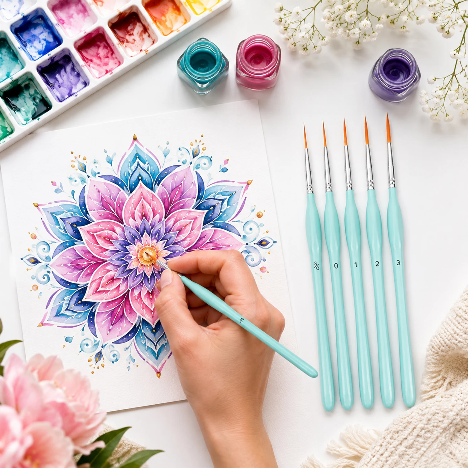 6pcs Rigger Paint Brushes Set, - Paint Brush 评论和价格